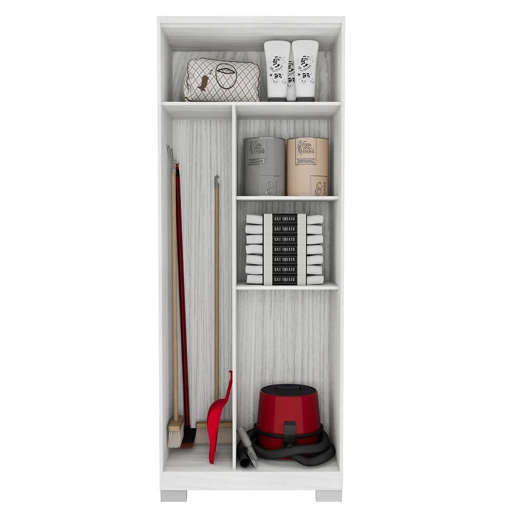 Armário Multiuso Organizador Lavanderia Versus Carvalho Branco/Branco - Incorplac