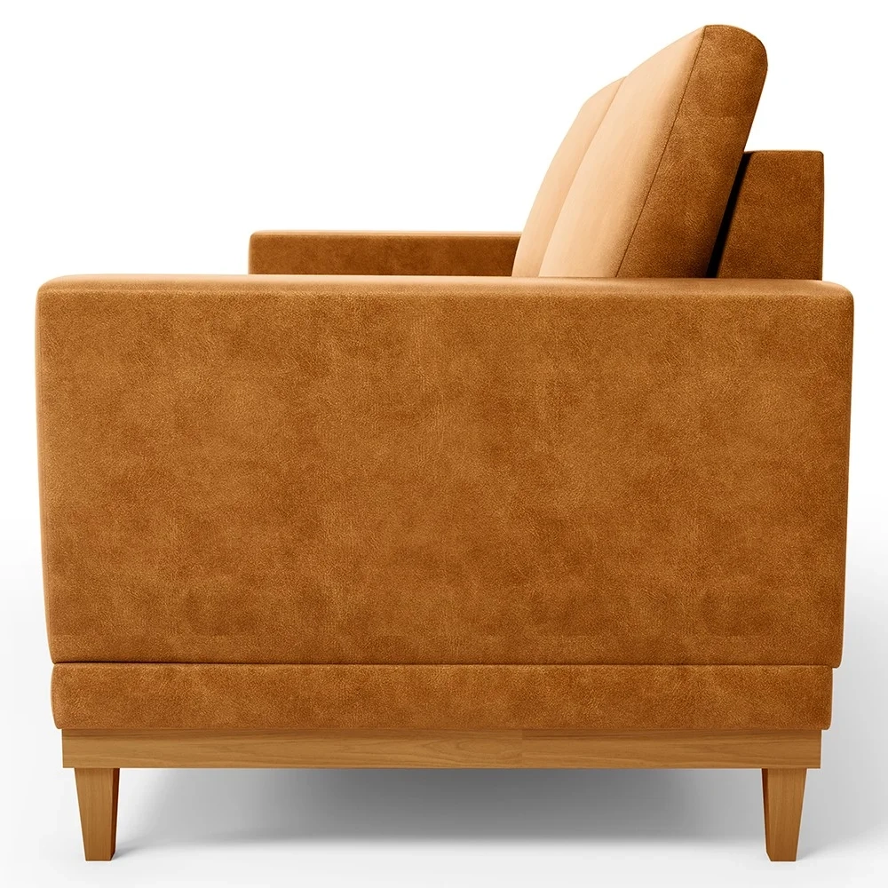 Sofá 3 Lugares 180cm Living Sala de Estar Kayrós D05 Sintético Whisky - Mpozenato