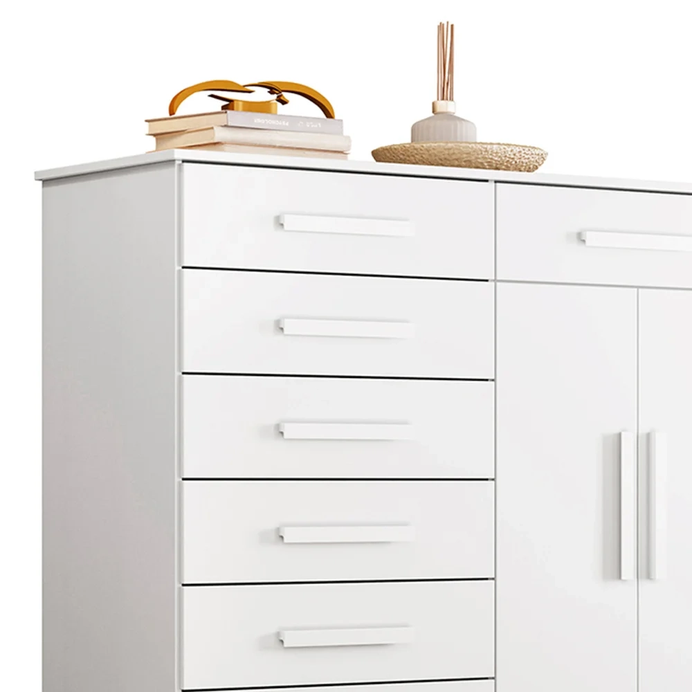 Cômoda Sapateira 8 Gavetas 2 Portas 125cm Verona Branco - Albatroz