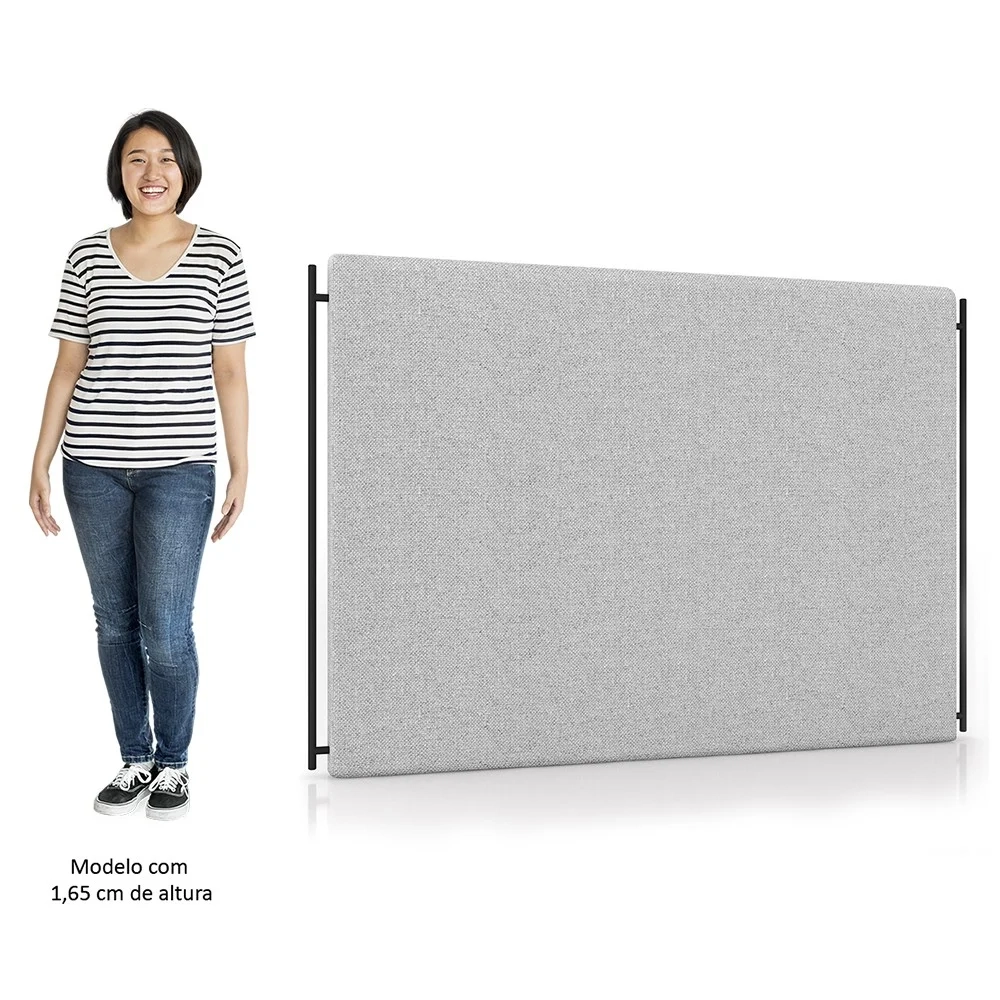 Cabeceira Cama Box Casal 140cm Oscar Z37 Linho Cinza Claro - Mpozenato