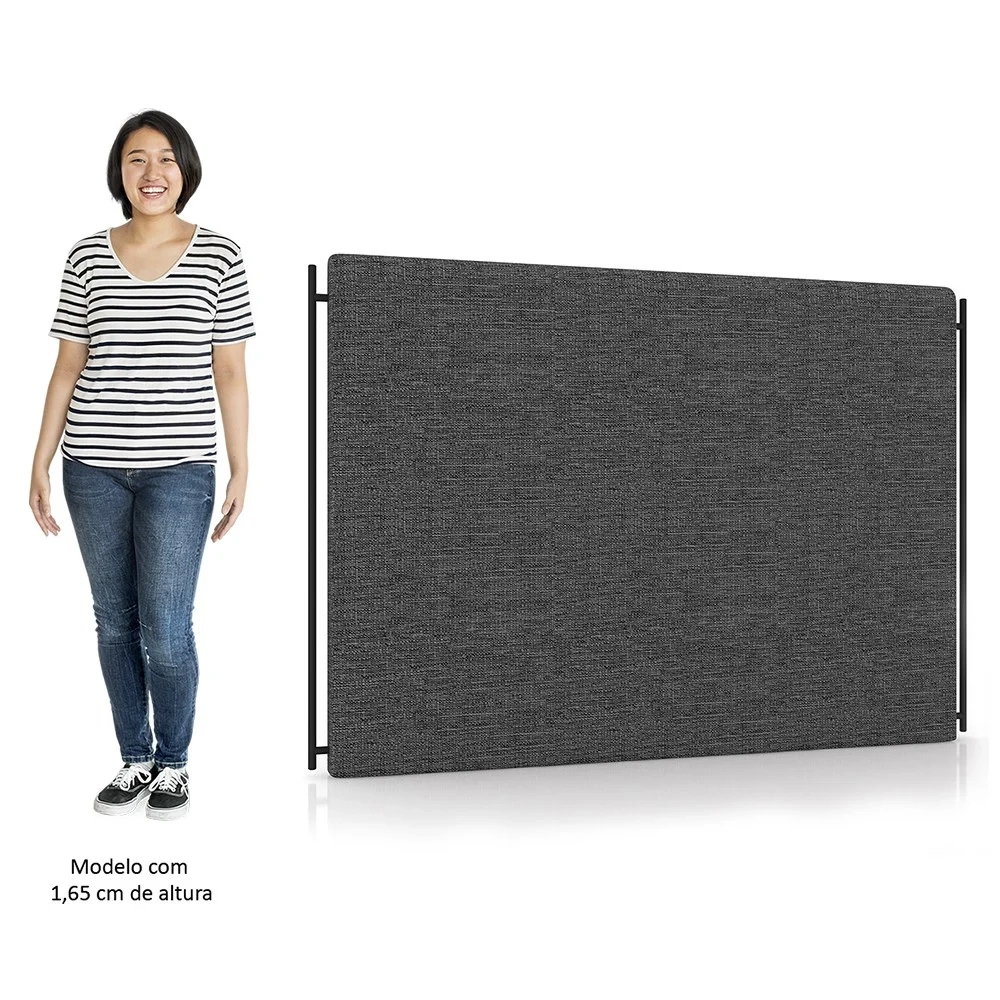 Cabeceira Cama Box Casal Queen 160cm Oscar Z37 Linho Cinza Escuro - Mpozenato