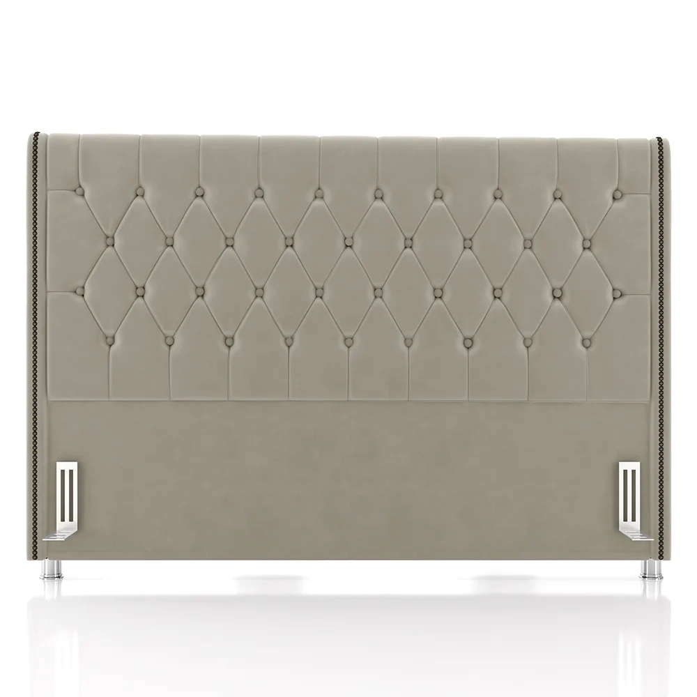 Cabeceira Cama Box Solteirão 96cm Florenza Z37 Veludo Bege - Mpozenato