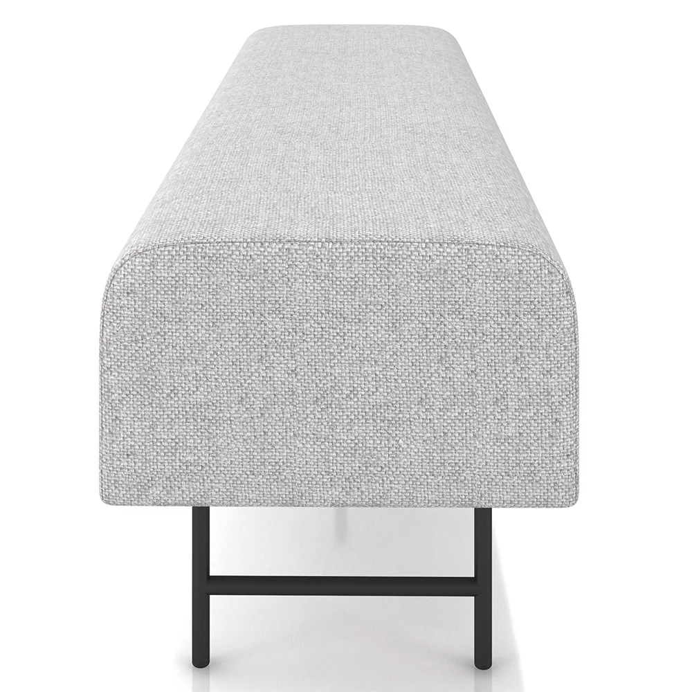 Puff Recamier Decorativo Pés em Ferro 195cm Dublin Z37 Linho Cinza Claro - Mpozenato