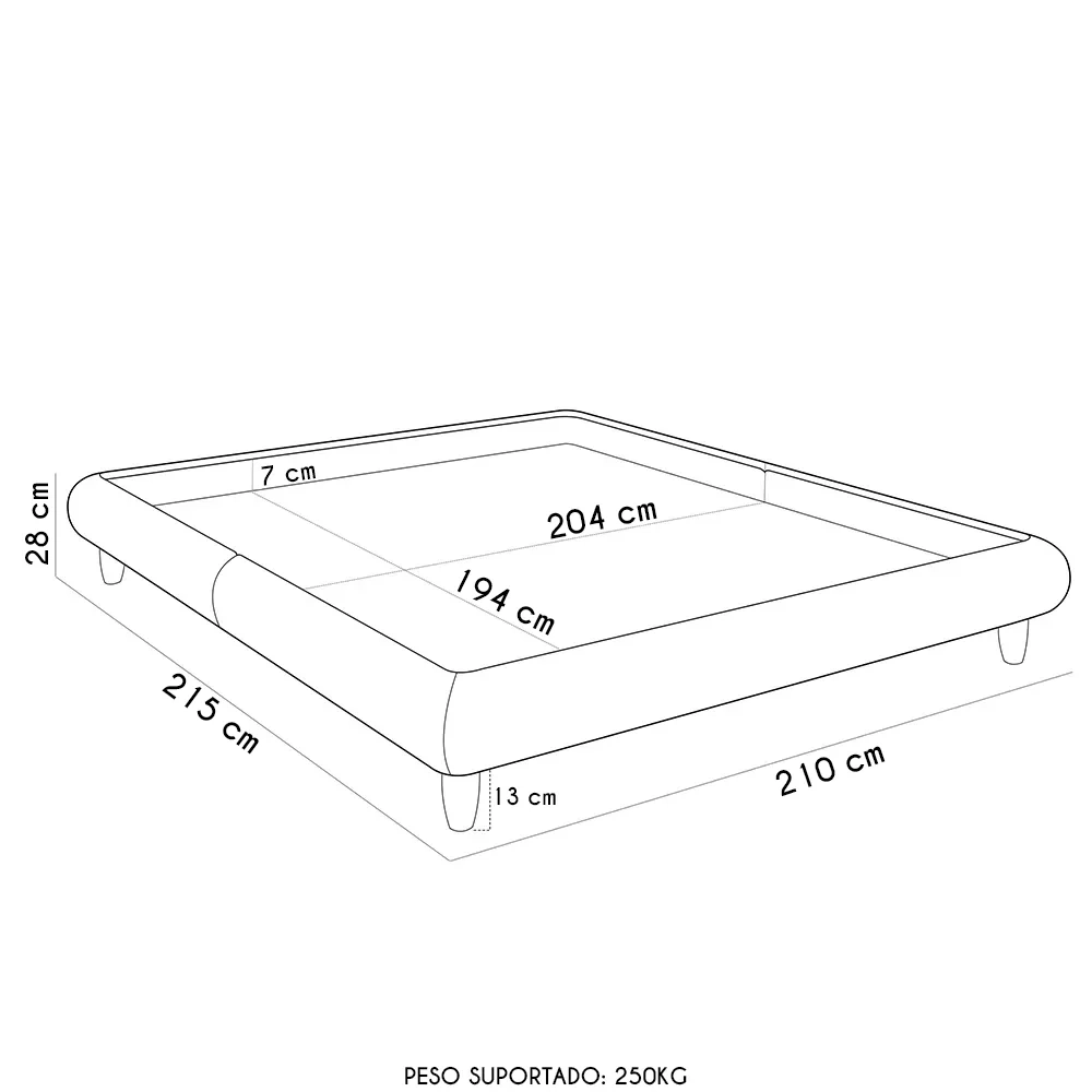 Cama King Base Box 193x203cm Pés Madeira Cold Z37 Veludo Bege - Mpozenato