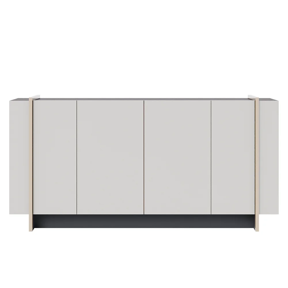 Balcão Aparador Buffet 4 Portas 160cm Barcelona C05 Nogueira/Off/Dourado - Mpozenato