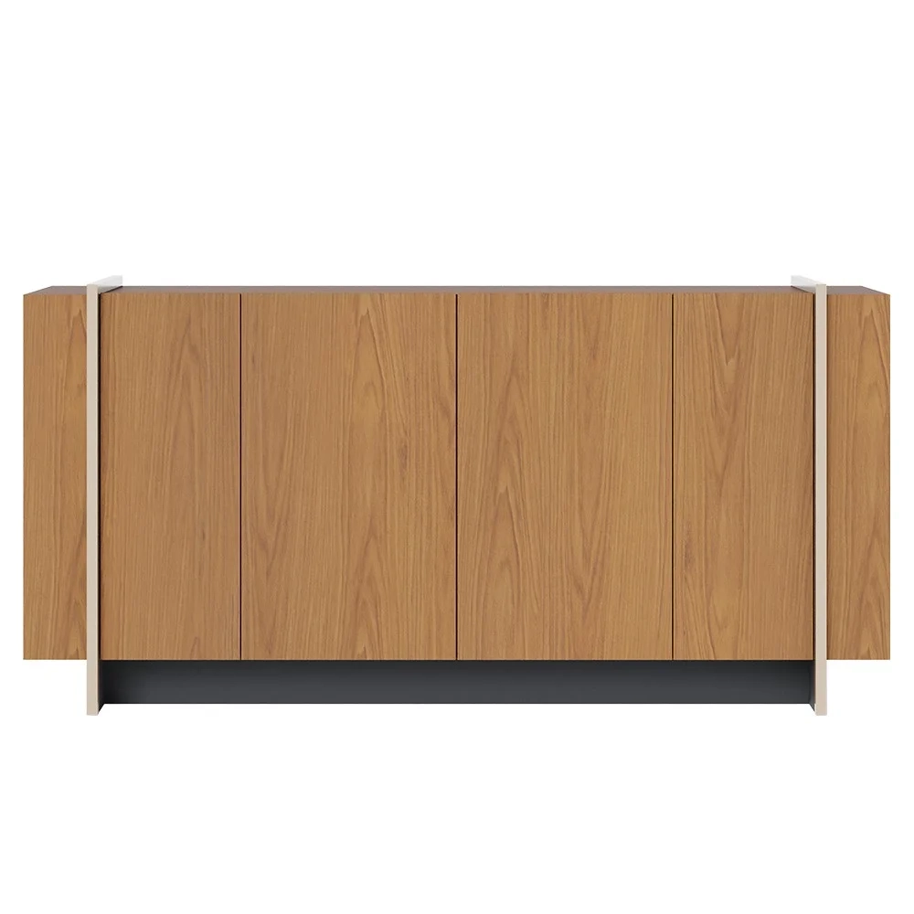 Balcão Aparador Buffet 4 Portas 160cm Copacabana Freijó/Dourado - Colibri