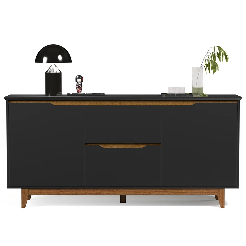 Buffet Aparador para Sala de Jantar 163cm Flow Preto - EJ Móveis