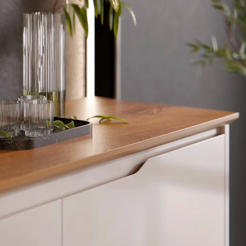 Buffet Aparador para Sala de Jantar 163cm Flow Off/Freijó - EJ Móveis