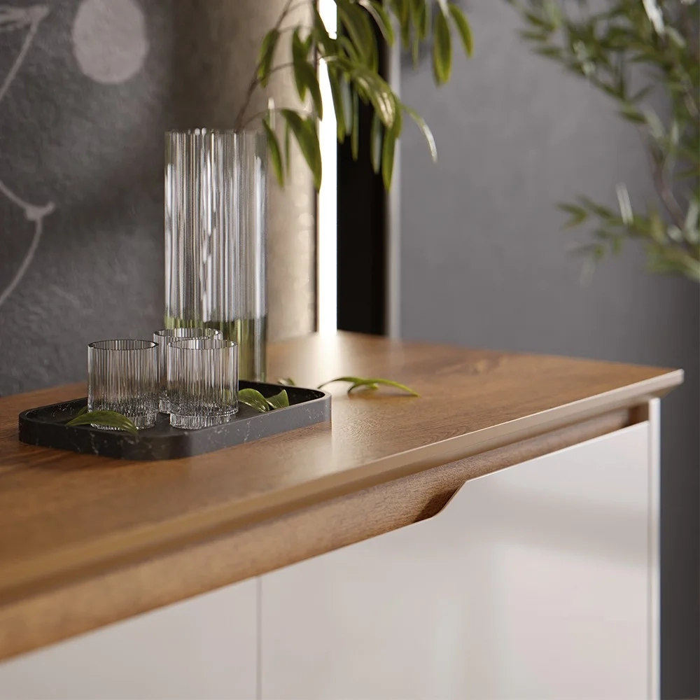 Buffet Aparador para Sala de Jantar 163cm Flow Off/Freijó - EJ Móveis