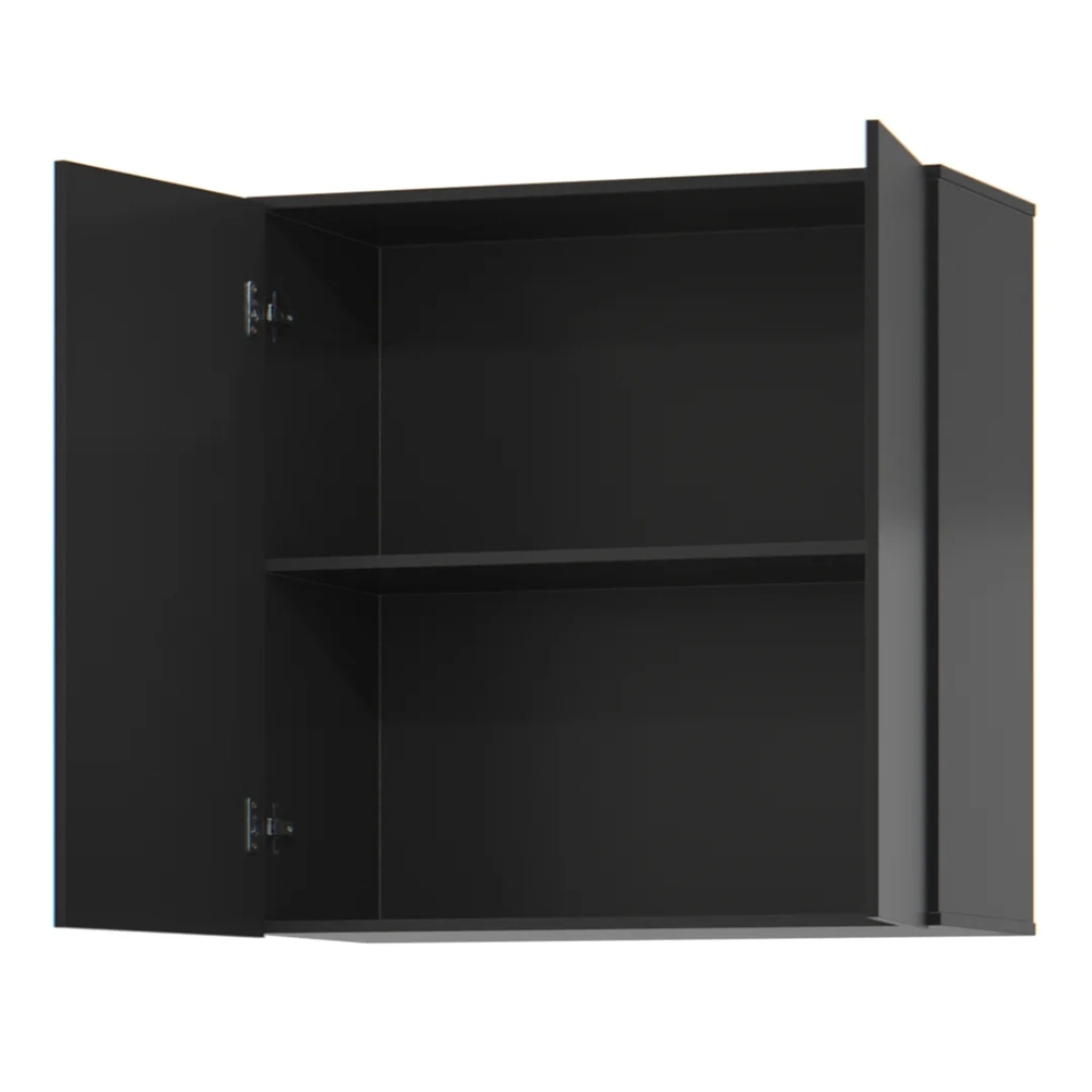 Armário de Cozinha Aéreo 2 Portas 67cm Italy Preto - EJ Móveis