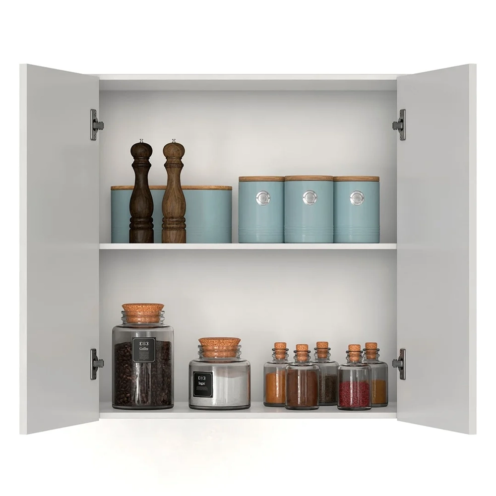 Armário de Cozinha Aéreo 2 Portas 67cm Italy Branco - EJ Móveis