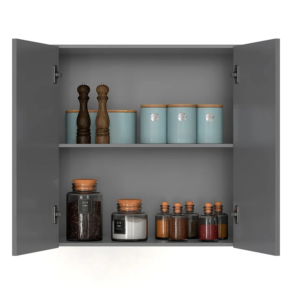 Armário de Cozinha Aéreo 2 Portas 67cm Italy Cinza - EJ Móveis