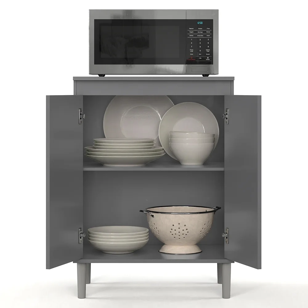 Balcão de Cozinha com Tampo 2 Portas 61cm Italy Cinza - EJ Móveis