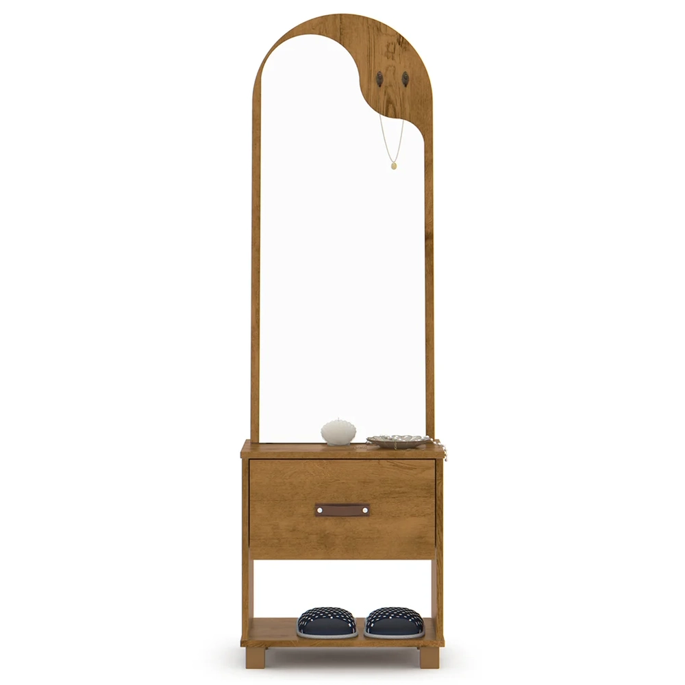 Toucador Penteadeira com Espelho 1 Gaveta Organic Freijó - EJ Móveis