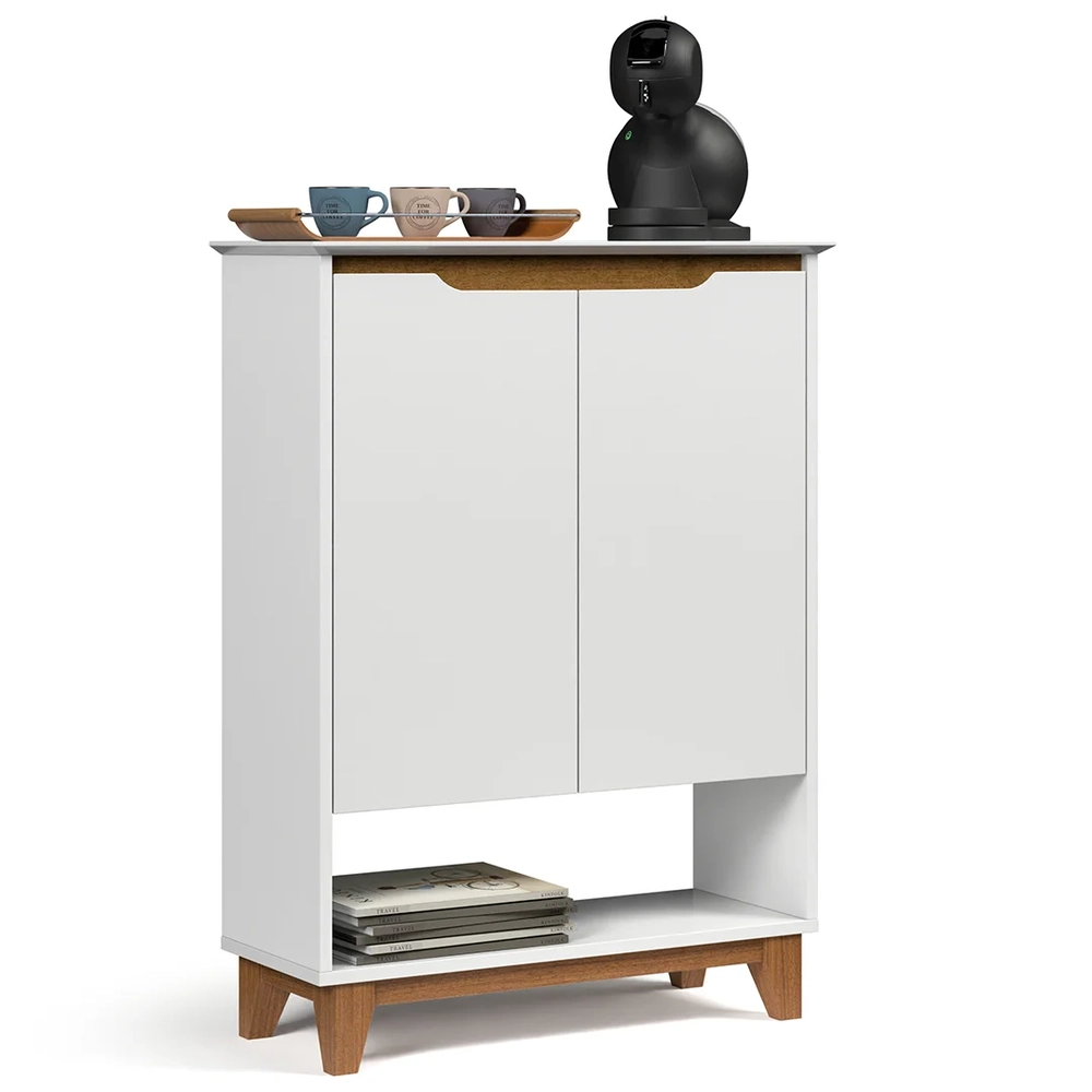 Aparador Cantinho do Café 2 Portas 68cm Hall Flow Branco - EJ Móveis