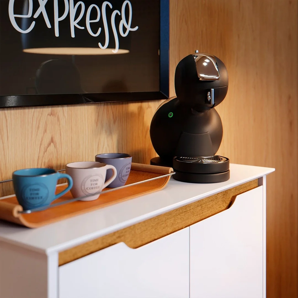 Aparador Cantinho do Café 2 Portas 68cm Hall Flow Branco - EJ Móveis