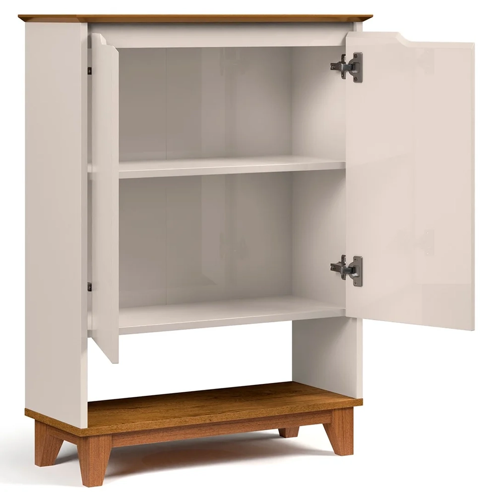 Aparador Cantinho do Café 2 Portas 68cm Hall Flow Off/Freijó - EJ Móveis