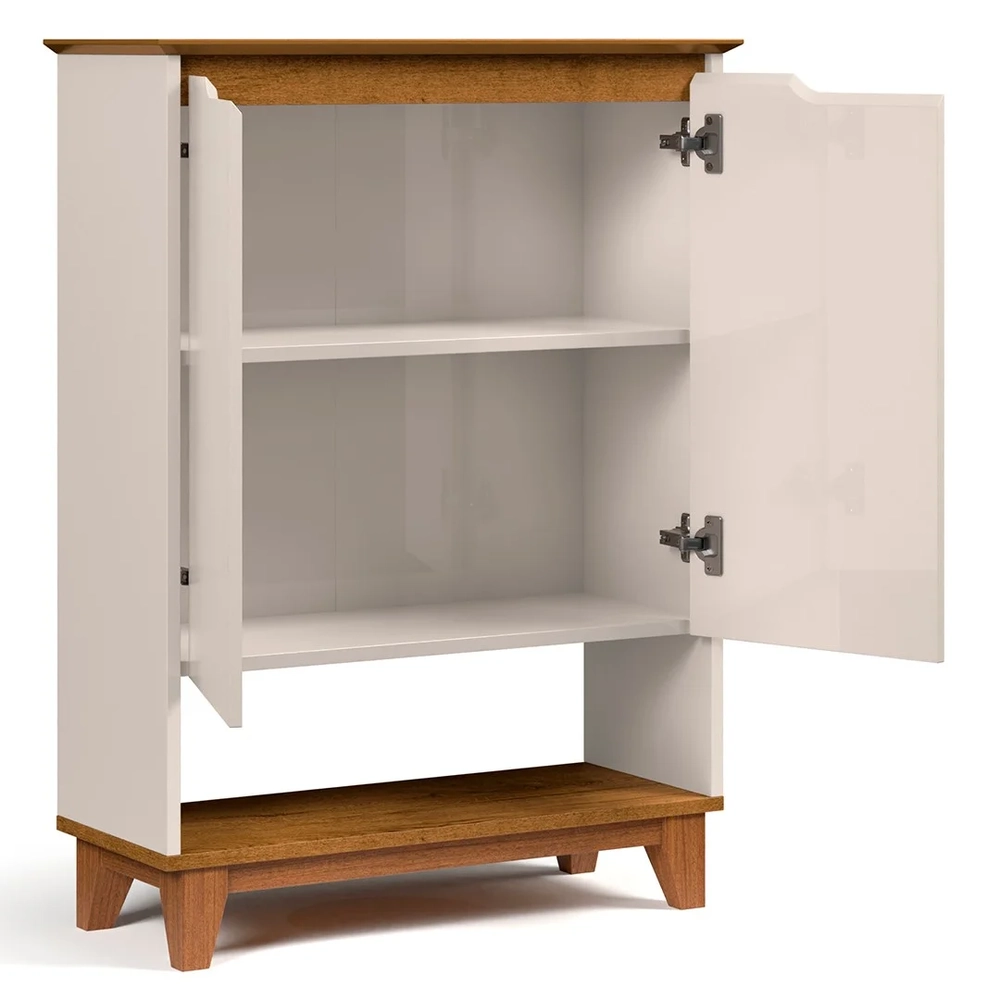 Aparador Cantinho do Café 2 Portas 68cm Hall Flow Off/Freijó - EJ Móveis