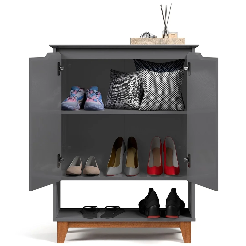 Sapateira para Hall de Entrada Quarto 68cm Flow Cinza - EJ Móveis
