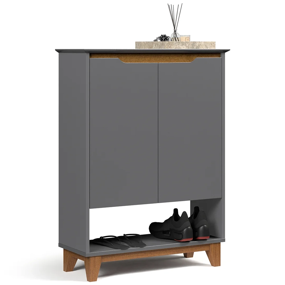 Sapateira para Hall de Entrada Quarto 68cm Flow Cinza - EJ Móveis