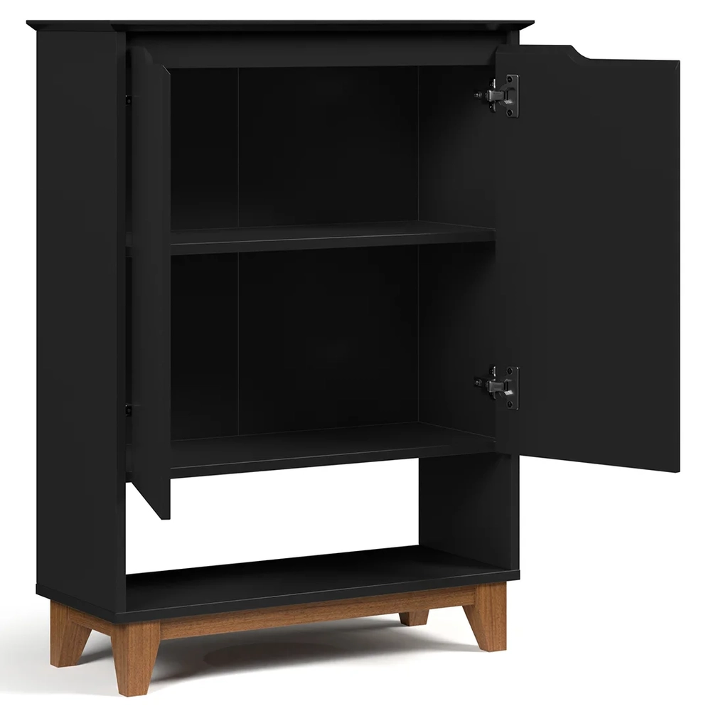 Sapateira para Hall de Entrada Quarto 68cm Flow Preto - EJ Móveis