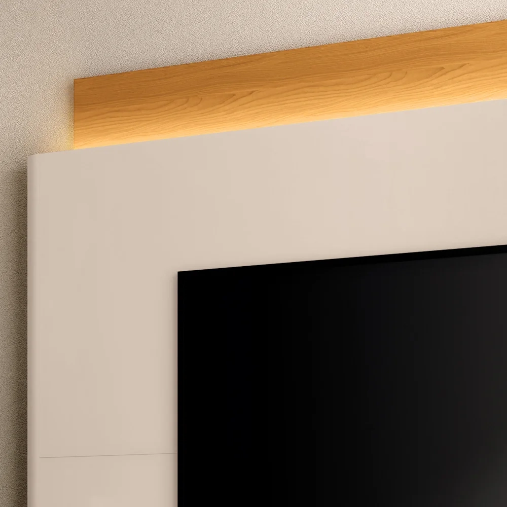 Estante Painel Para TV 85 Pol 220cm Nobre Off White/Cinamomo - HB Móveis