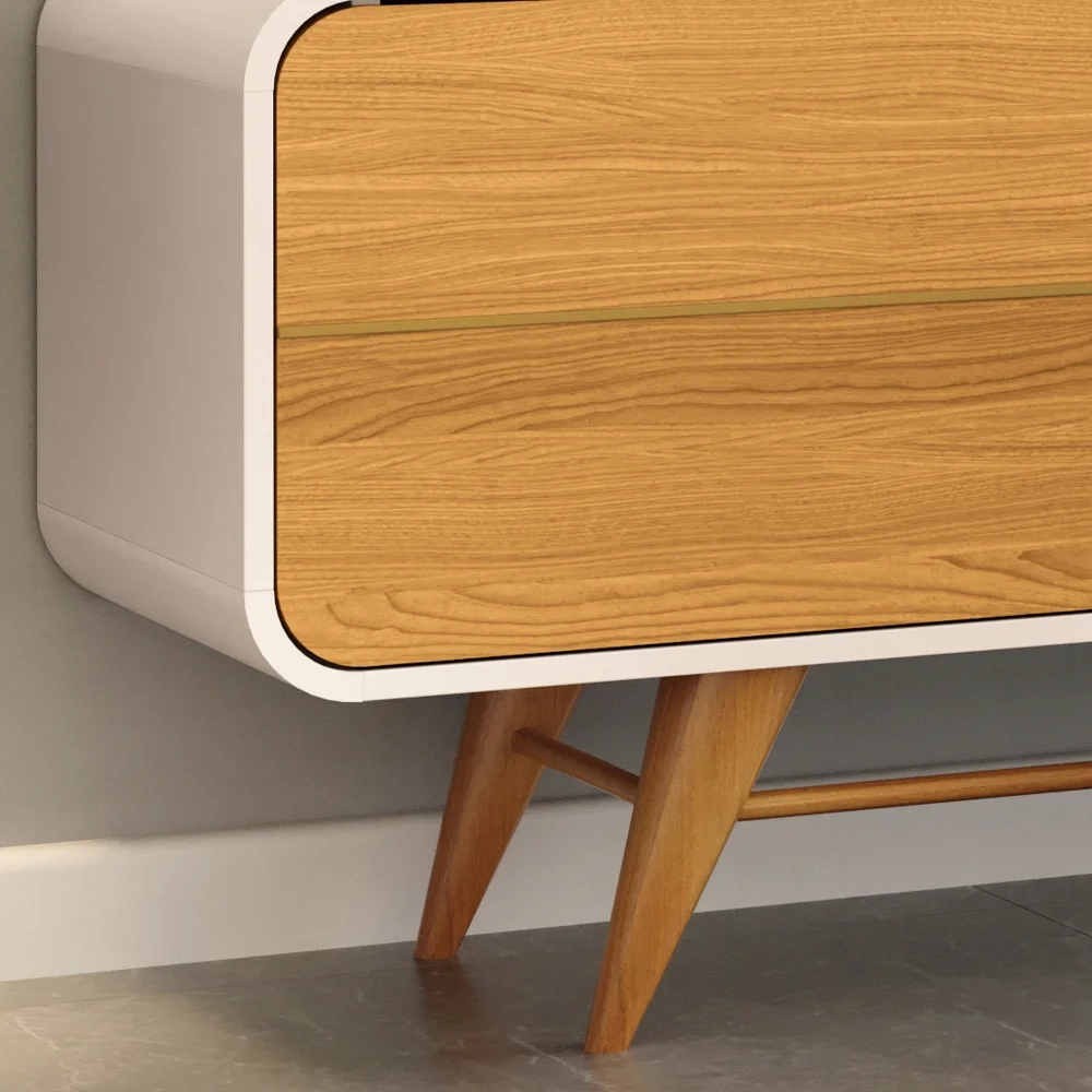 Rack para Sala Bancada de TV 85 Pol 220cm Época Off/Cinamomo - HB Móveis