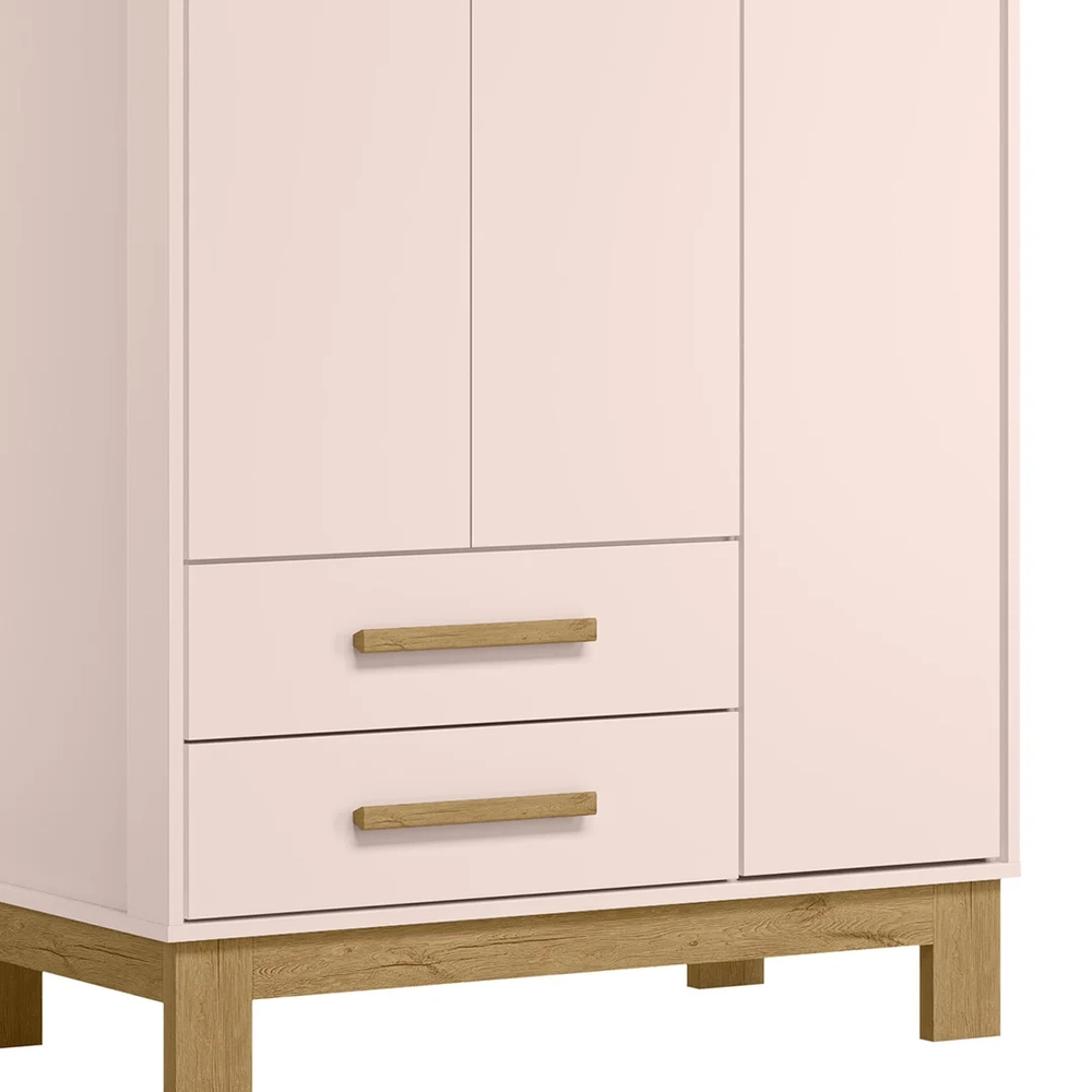Guarda Roupa Infantil 3 Portas Slim Q Encanto Rosa - Qmovi