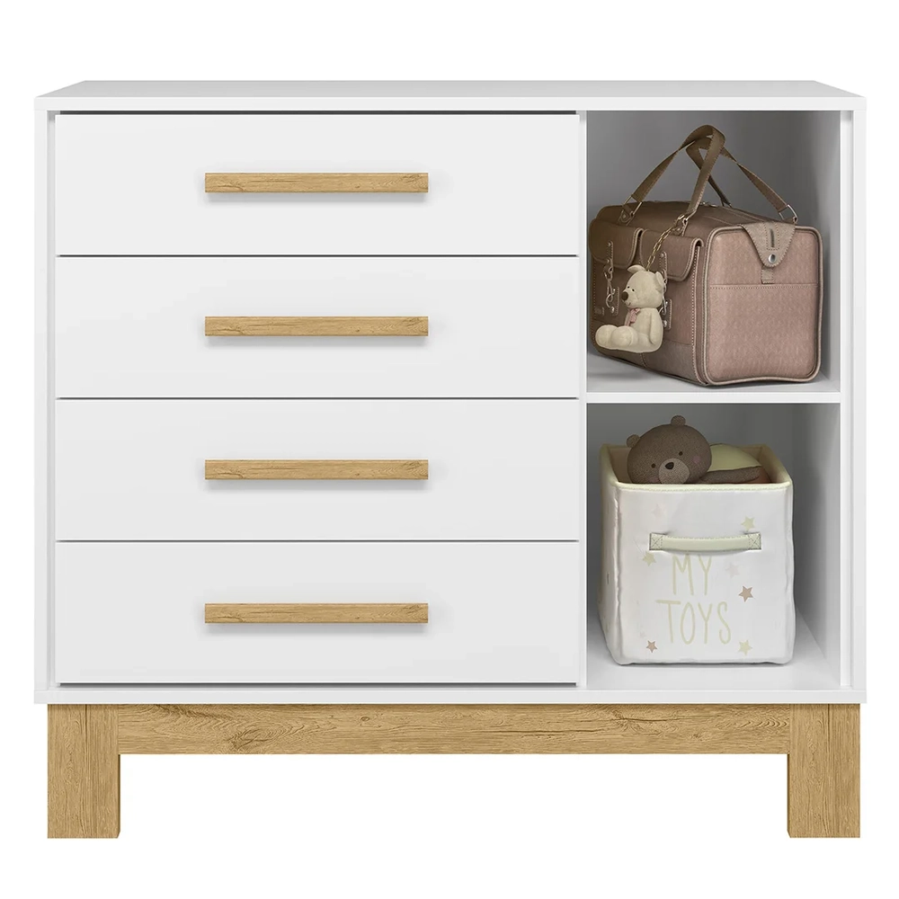 Cômoda Com Sapateira Infantil Q Encanto Slim Branco - Qmovi