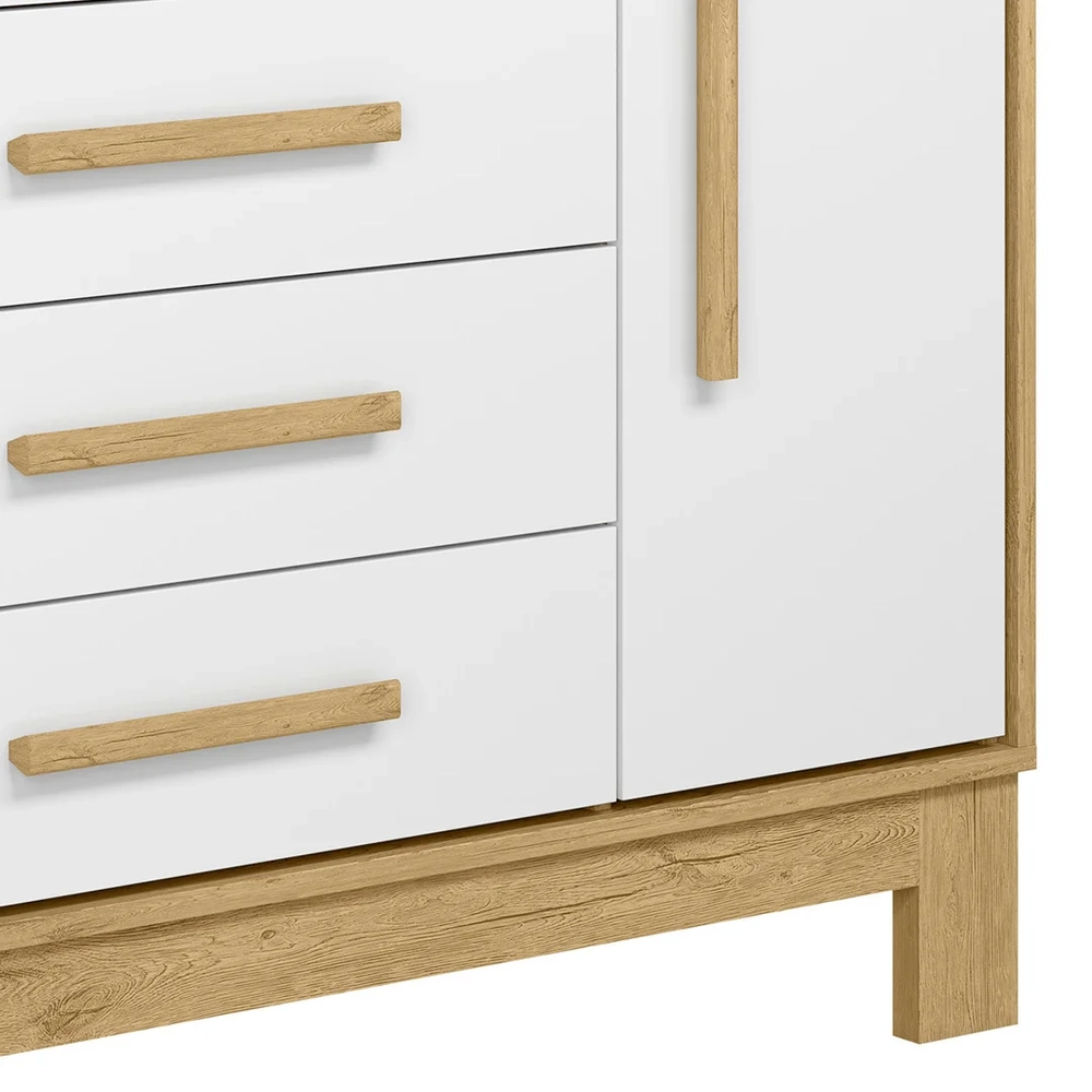 Cômoda Com Sapateira Infantil Q Encanto Slim Freijó/Branco - Qmovi