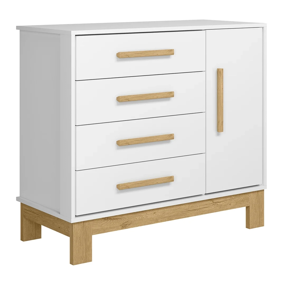 Quarto Infantil 3 Peças com Berço Q Encanto Slim Branco - Qmovi