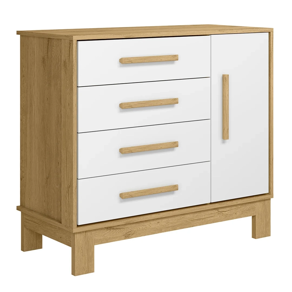 Quarto Infantil 3 Peças com Berço Q Encanto Slim Freijó/Branco - Qmovi