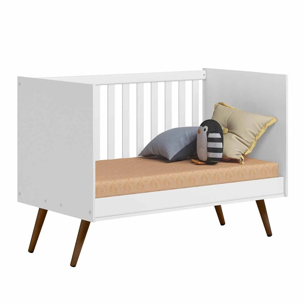 Berço Americano Mini Cama Retrô Q Encanto Branco - Qmovi