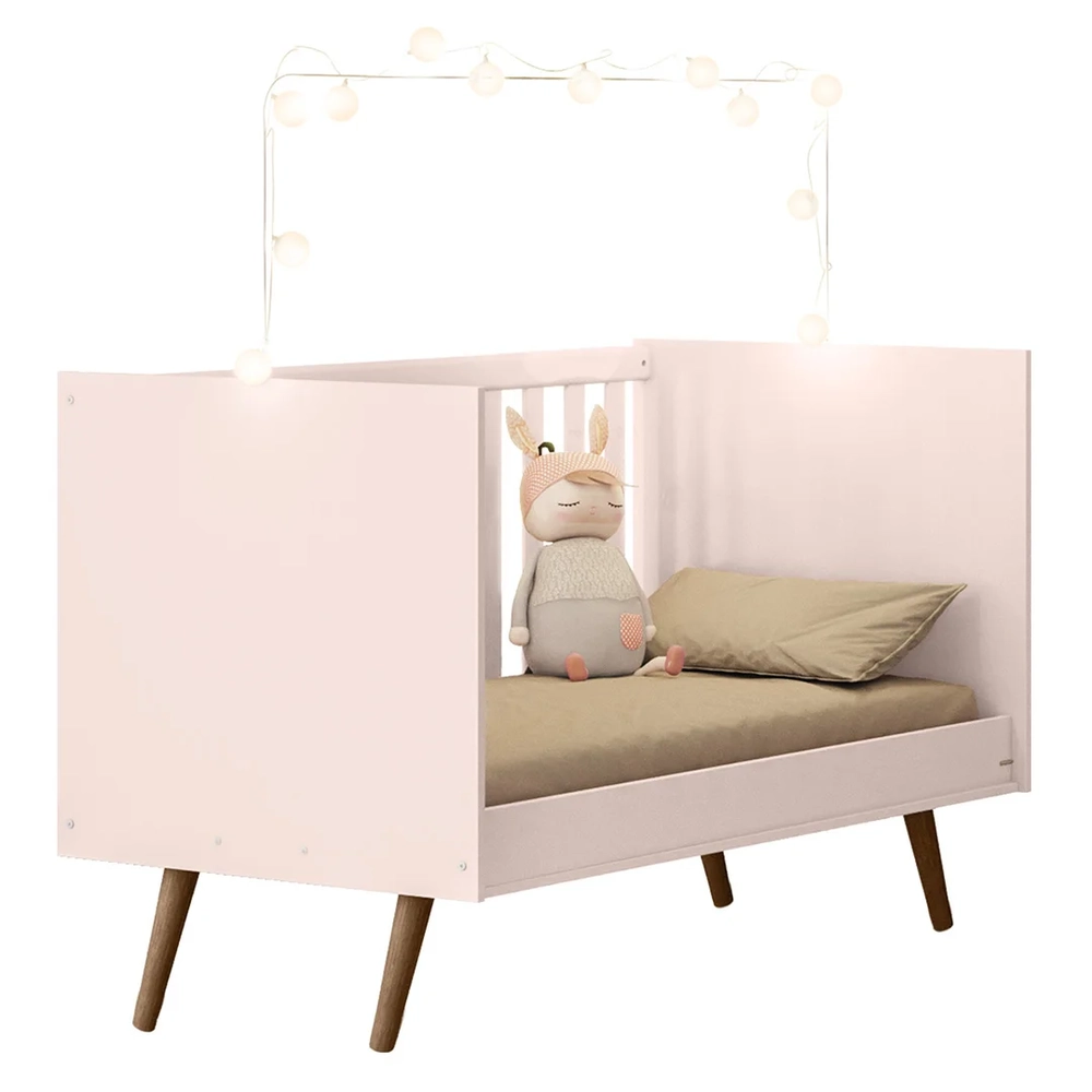 Berço Americano Mini Cama Retrô Q Encanto Rosa - Qmovi