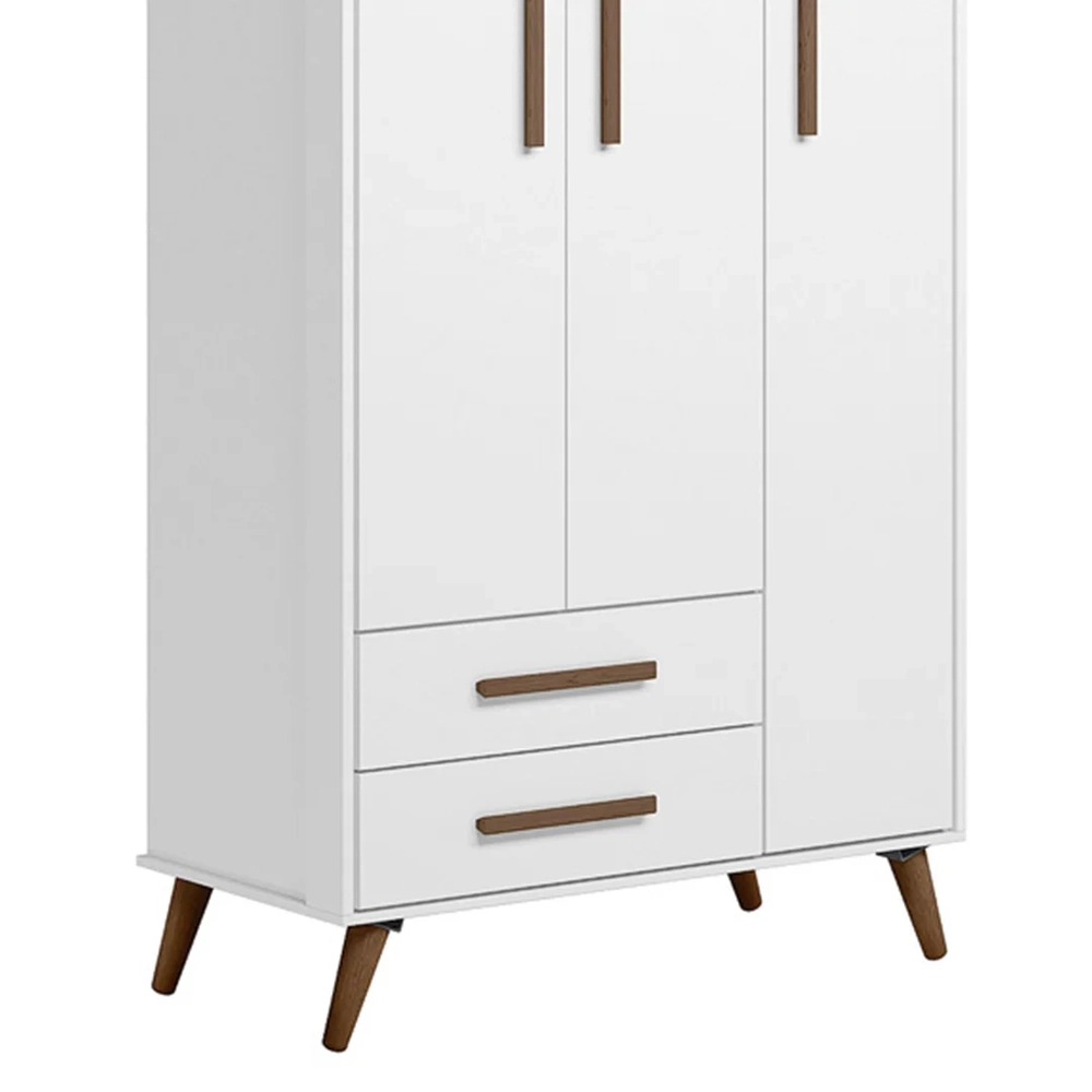 Guarda Roupa Infantil 3 Portas Retrô Q Encanto Branco - Qmovi