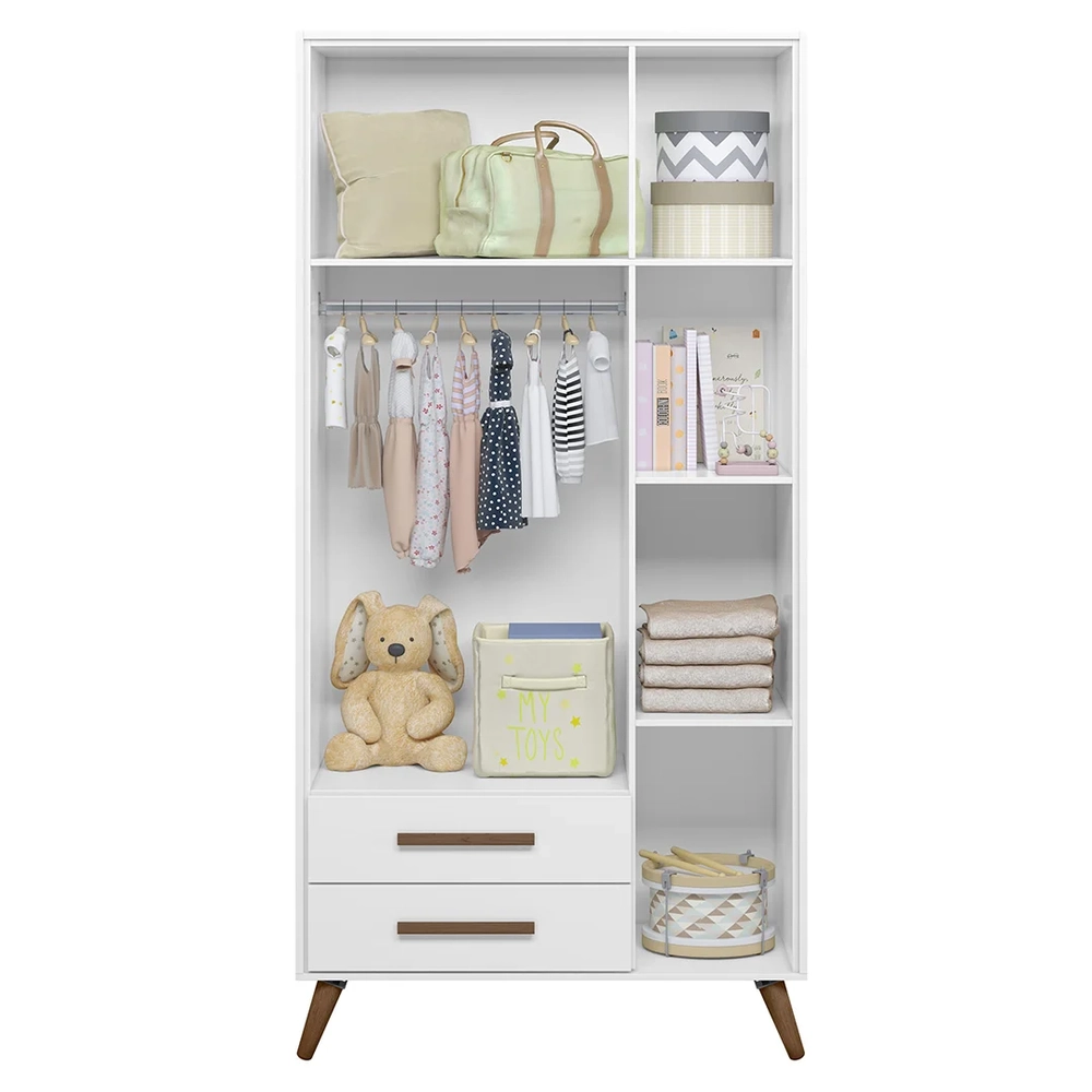 Guarda Roupa Infantil 3 Portas Retrô Q Encanto Branco - Qmovi
