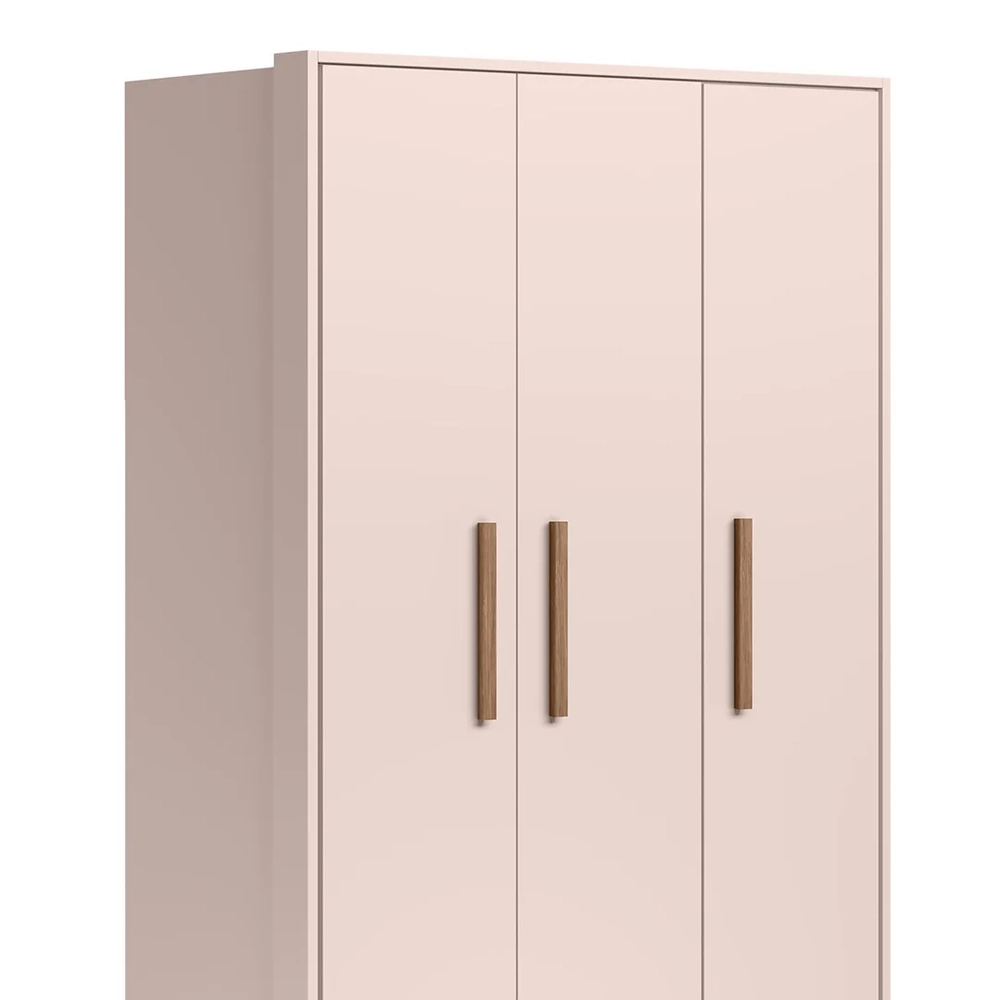Guarda Roupa Infantil 3 Portas Retrô Q Encanto Rosa - Qmovi
