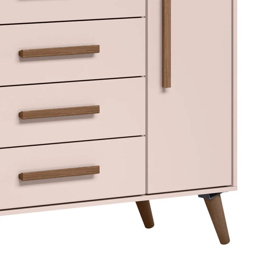 Cômoda Infantil Sapateira Q Encanto Retrô Rosa - Qmovi