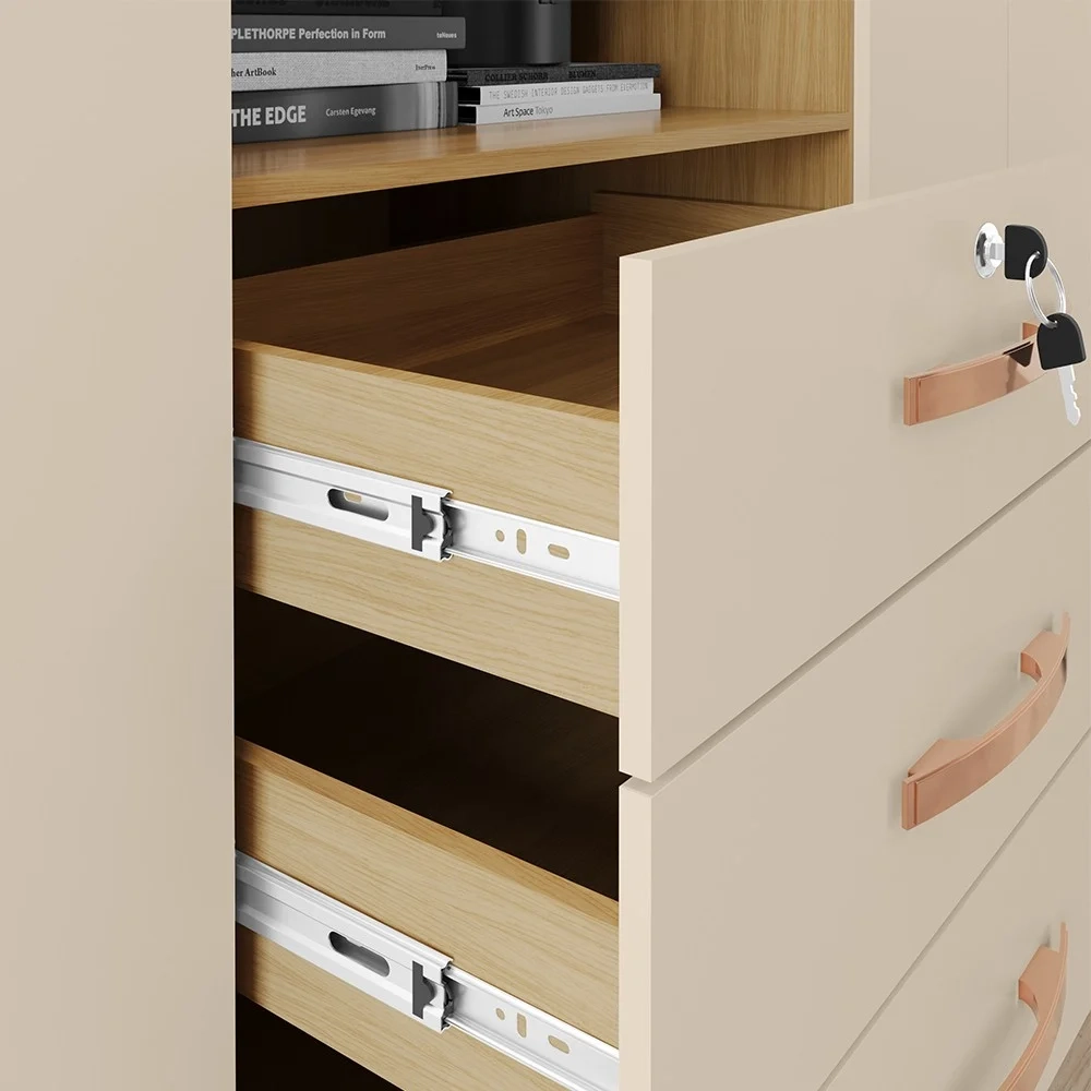 Guarda Roupa Casal com Espelho 6 Portas Reino Unido Carvalho/Off White - Incorplac