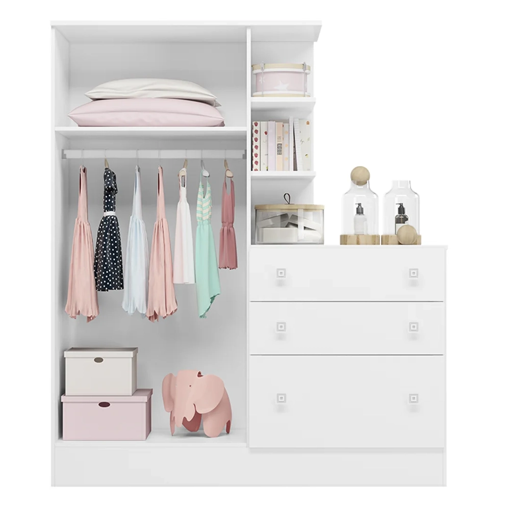 Guarda Roupa Cômoda Infantil Doce Sonho Branco - Qmovi