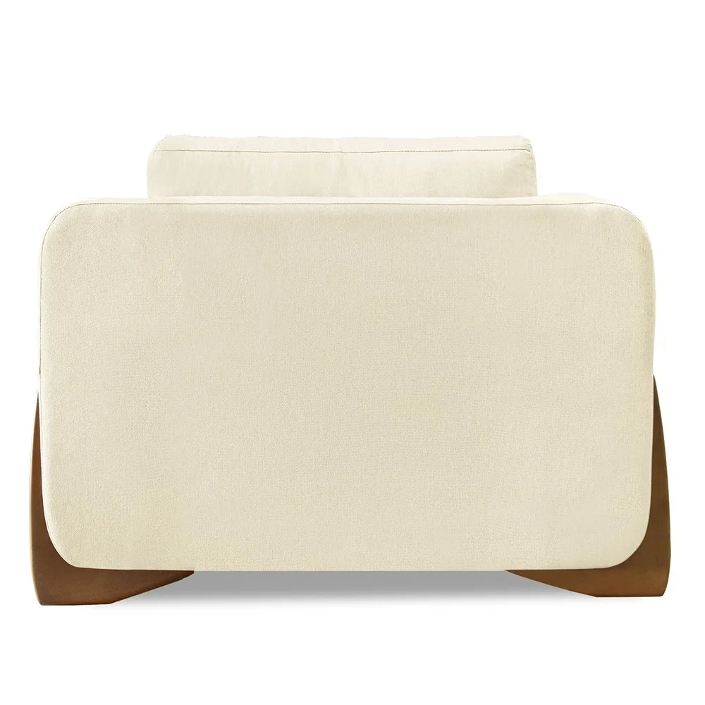 Poltrona para Sala Base de Madeira Kit 2 Izzy S06 Linho Pérola - Mpozenato