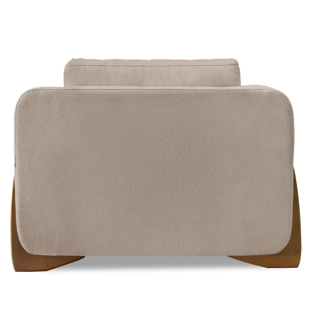 Poltrona para Sala Base de Madeira Kit 2 Izzy S06 Linho Areia - Mpozenato