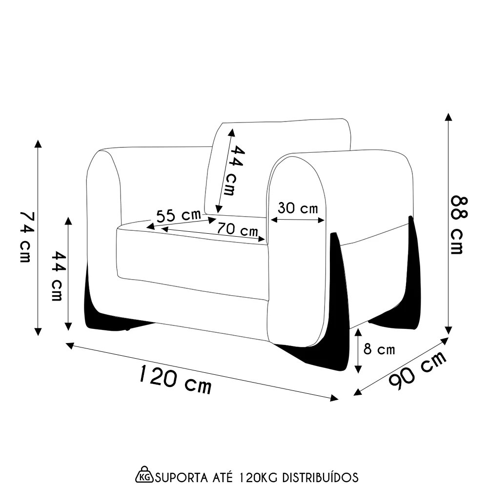 Poltrona para Sala Base de Madeira Kit 2 Izzy S06 Linho Grigio - Mpozenato