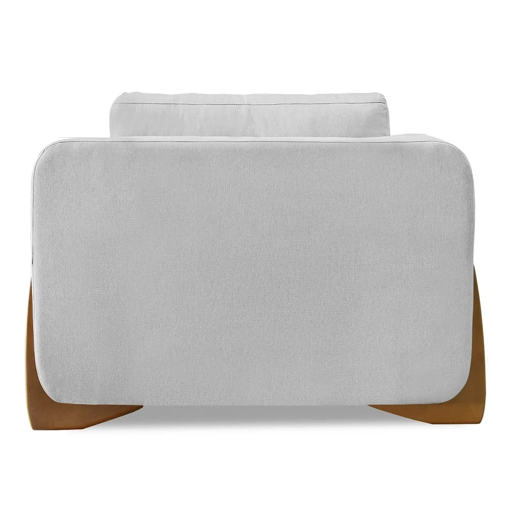 Poltrona para Sala Base de Madeira Kit 2 Izzy S06 Linho Grigio - Mpozenato