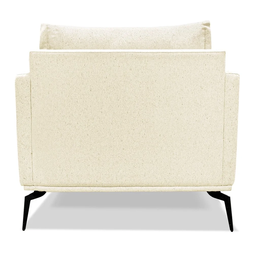 Poltrona para Sala Pés de Metal Vecchia S06 Linho Pérola - Mpozenato