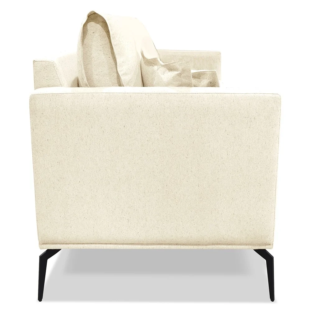 Poltrona para Sala Pés de Metal Vecchia S06 Linho Pérola - Mpozenato