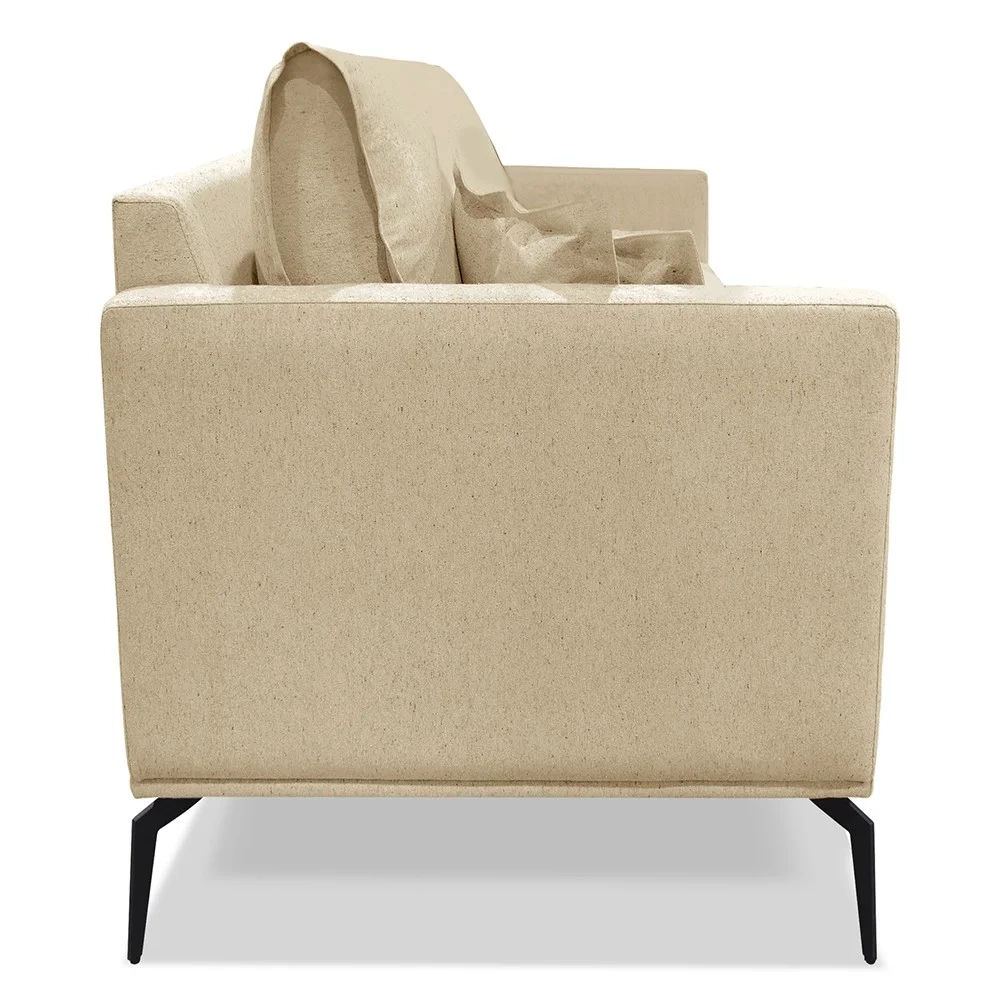 Poltrona para Sala Pés de Metal Vecchia S06 Linho Dourado - Mpozenato