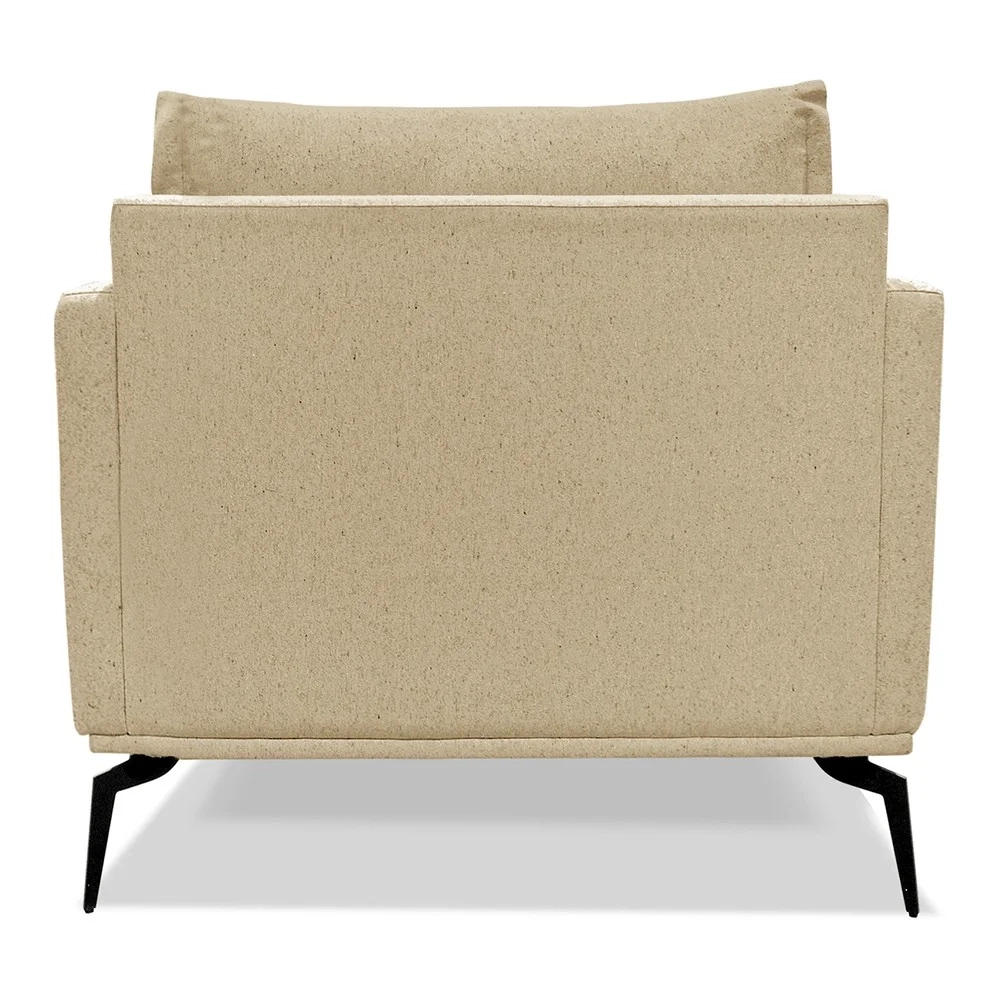 Poltrona para Sala Pés de Metal Vecchia S06 Linho Dourado - Mpozenato