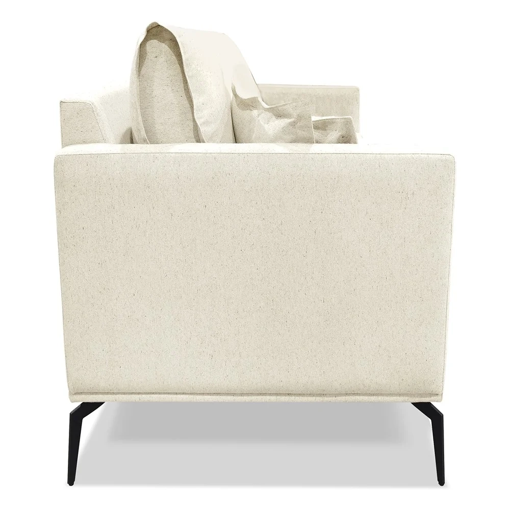 Poltrona para Sala Pés de Metal Vecchia S06 Linho Natural - Mpozenato