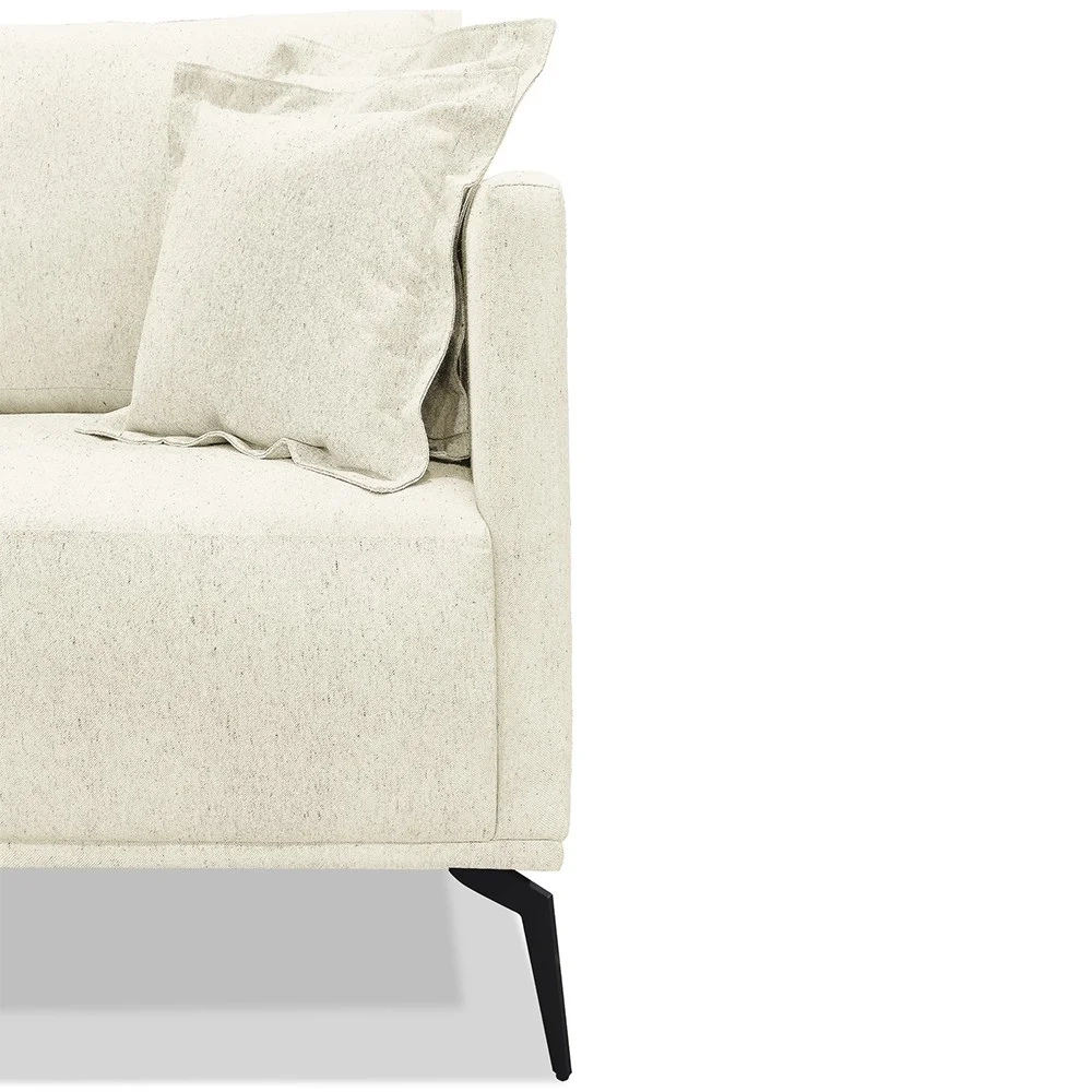 Poltrona para Sala Pés de Metal Vecchia S06 Linho Natural - Mpozenato